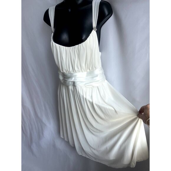 Trixxi White Flowy Boho Romantic Fit n Flare Dress Plus Size 2X Bow Formal Cute - Picture 4 of 12